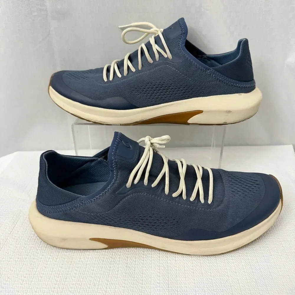 OluKai Kaholo Shoes Mens Size 12 Sneaker Navy Blue Casual Collapsible Heel